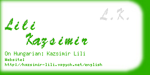 lili kazsimir business card